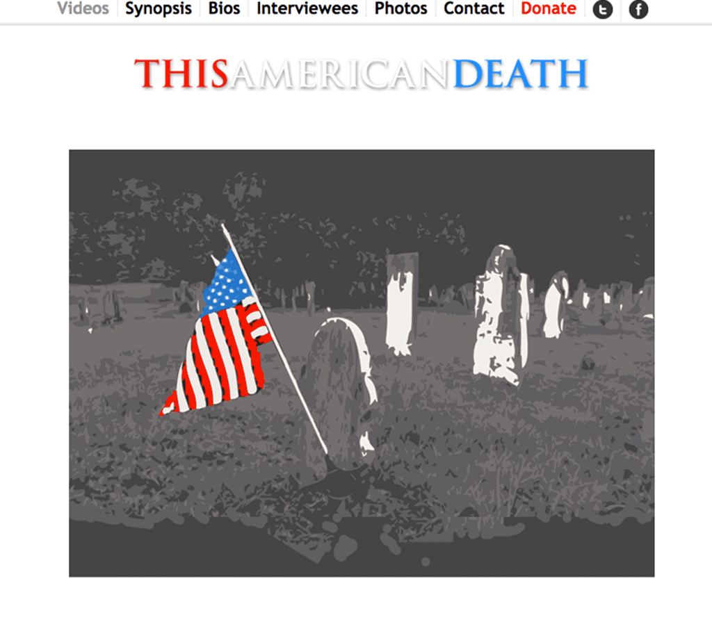 Example of This American Death website
